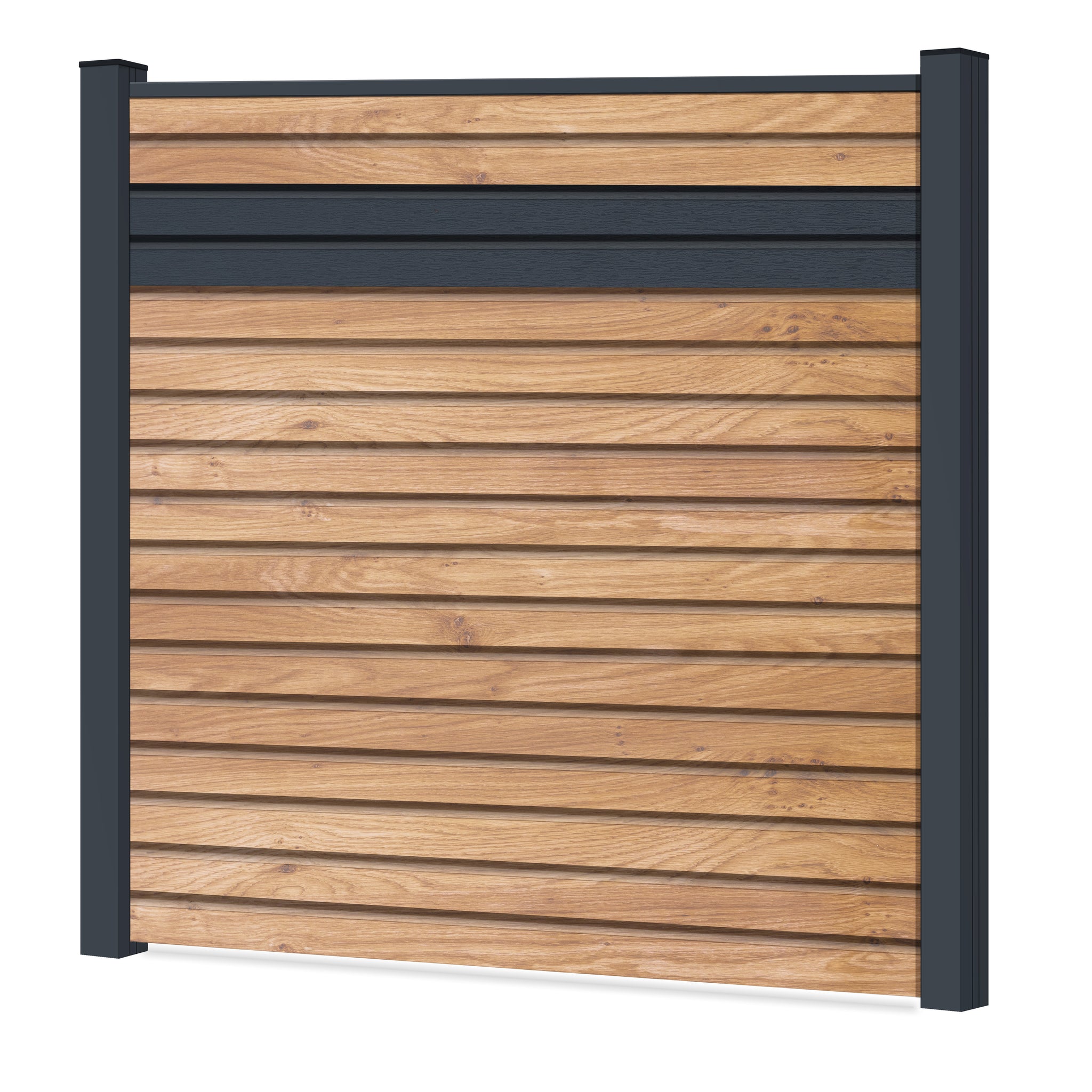 Easy Rhombus Blickdicht Sichtschutzzaun Kunststoff - Irish Oak / Anthrazit + Einschub