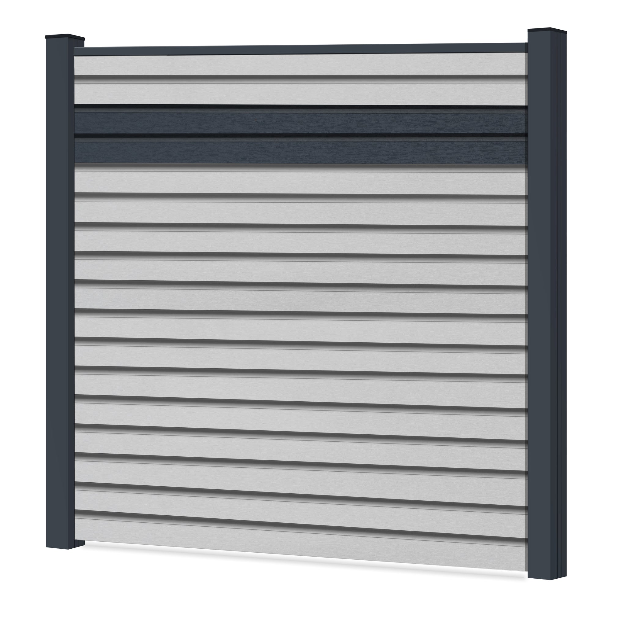 Easy Rhombus Blickdicht Sichtschutzzaun Kunststoff - Lichtgrau / Anthrazit + Einschub