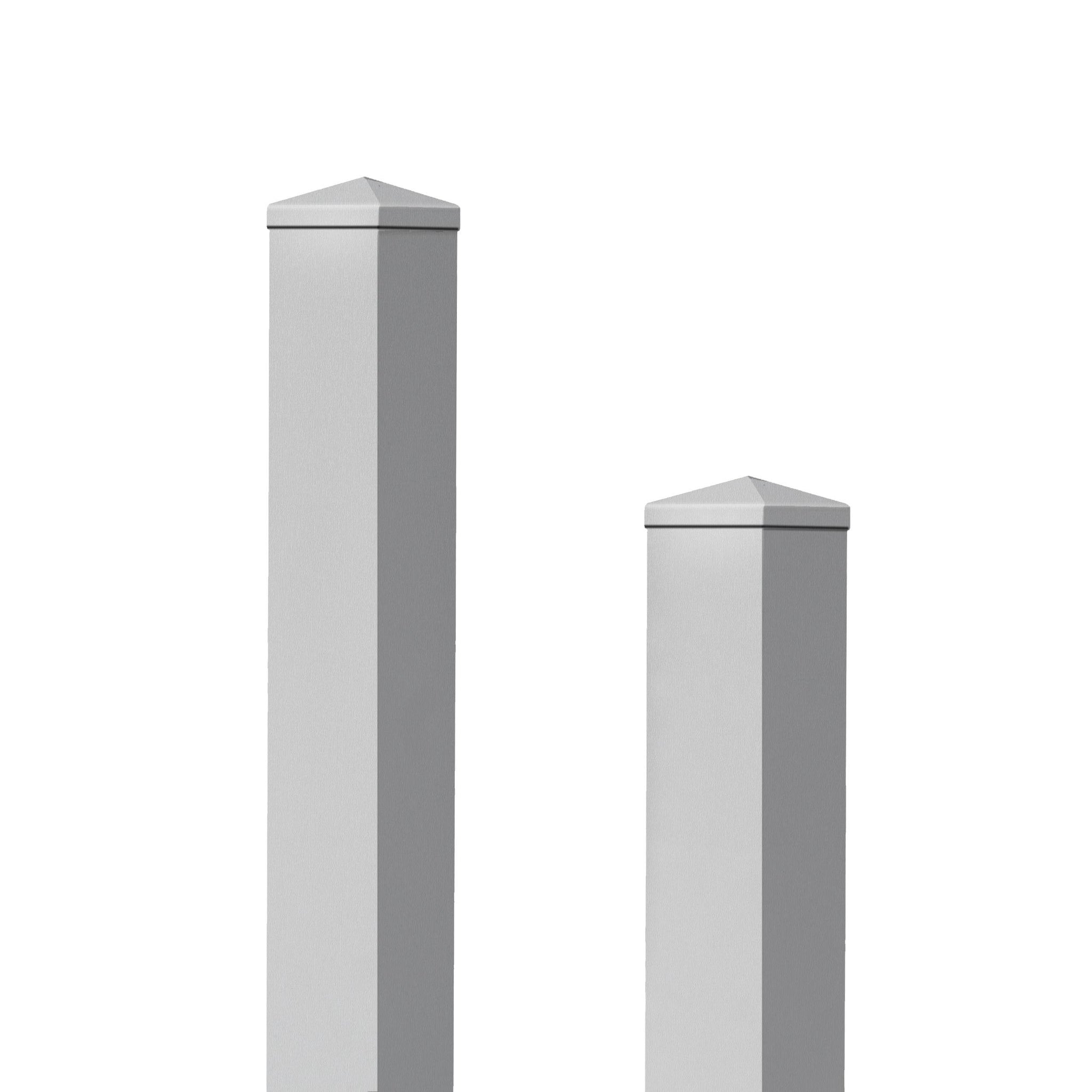 Kunststoff Zaunpfosten stahlverstärkt 10x10 cm Lichtgrau - Zaunstudio