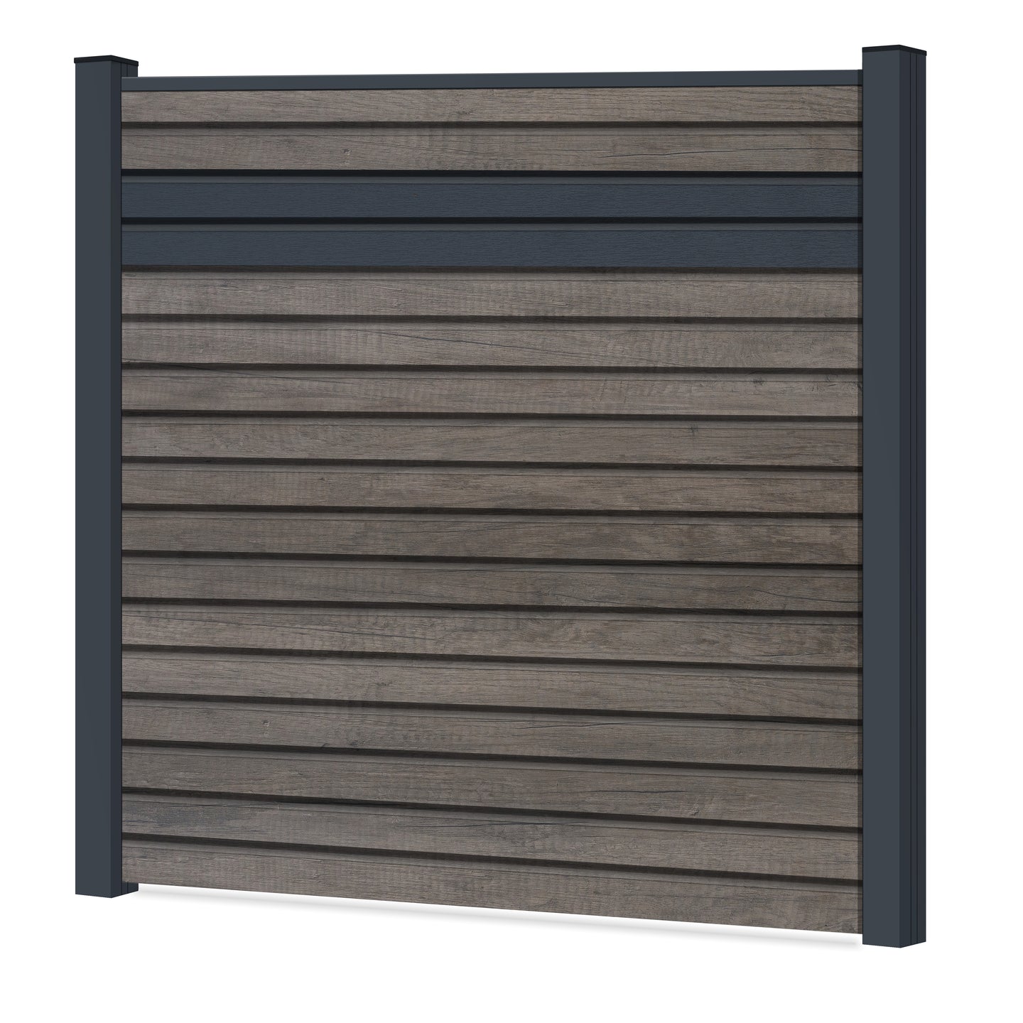 Easy Rhombus Blickdicht Sichtschutzzaun Kunststoff - Monument Oak / Anthrazit + Einschub