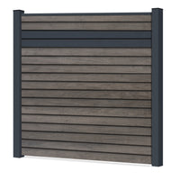 Easy Rhombus Blickdicht Sichtschutzzaun Kunststoff - Monument Oak / Anthrazit + Einschub