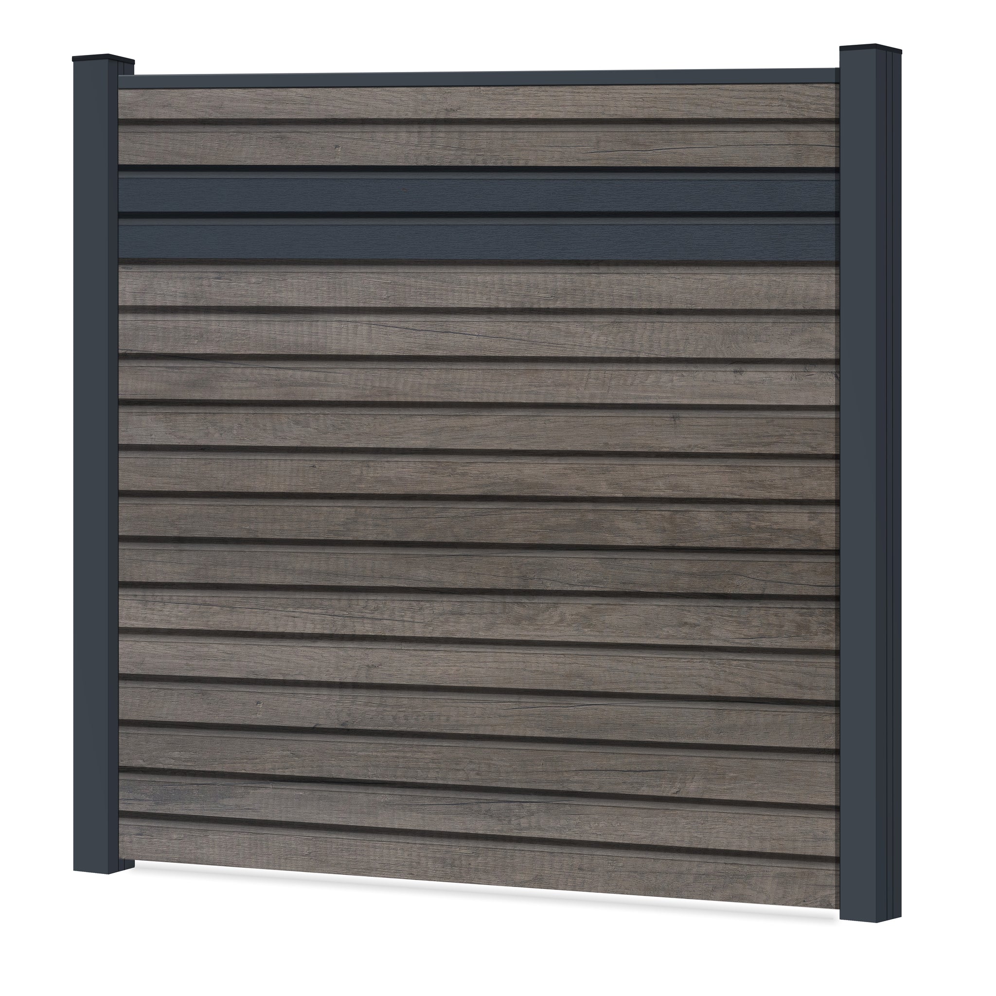 Easy Rhombus Blickdicht Sichtschutzzaun Kunststoff - Monument Oak / Anthrazit + Einschub