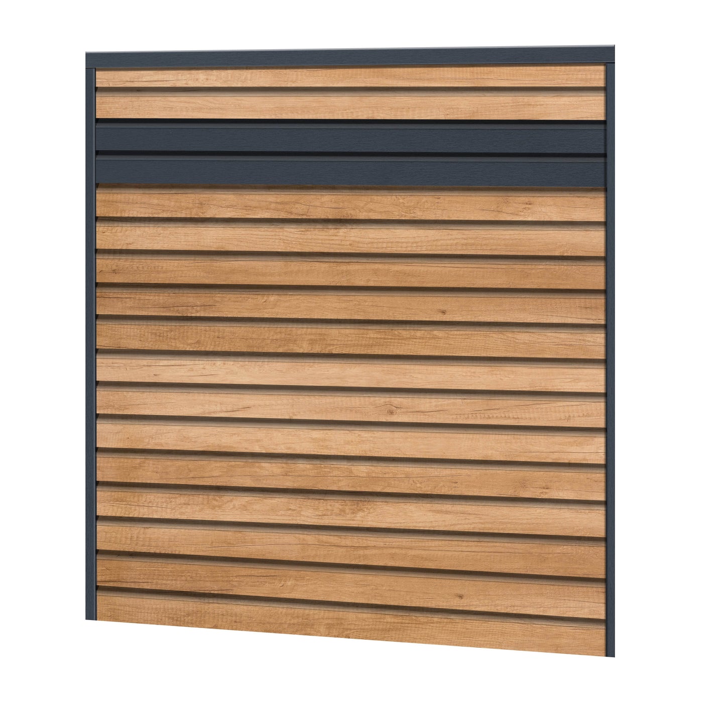 Rhombus Sichtschutzzaun Kunststoff - Desert Oak / Anthrazit Einschub - Zaunstudio