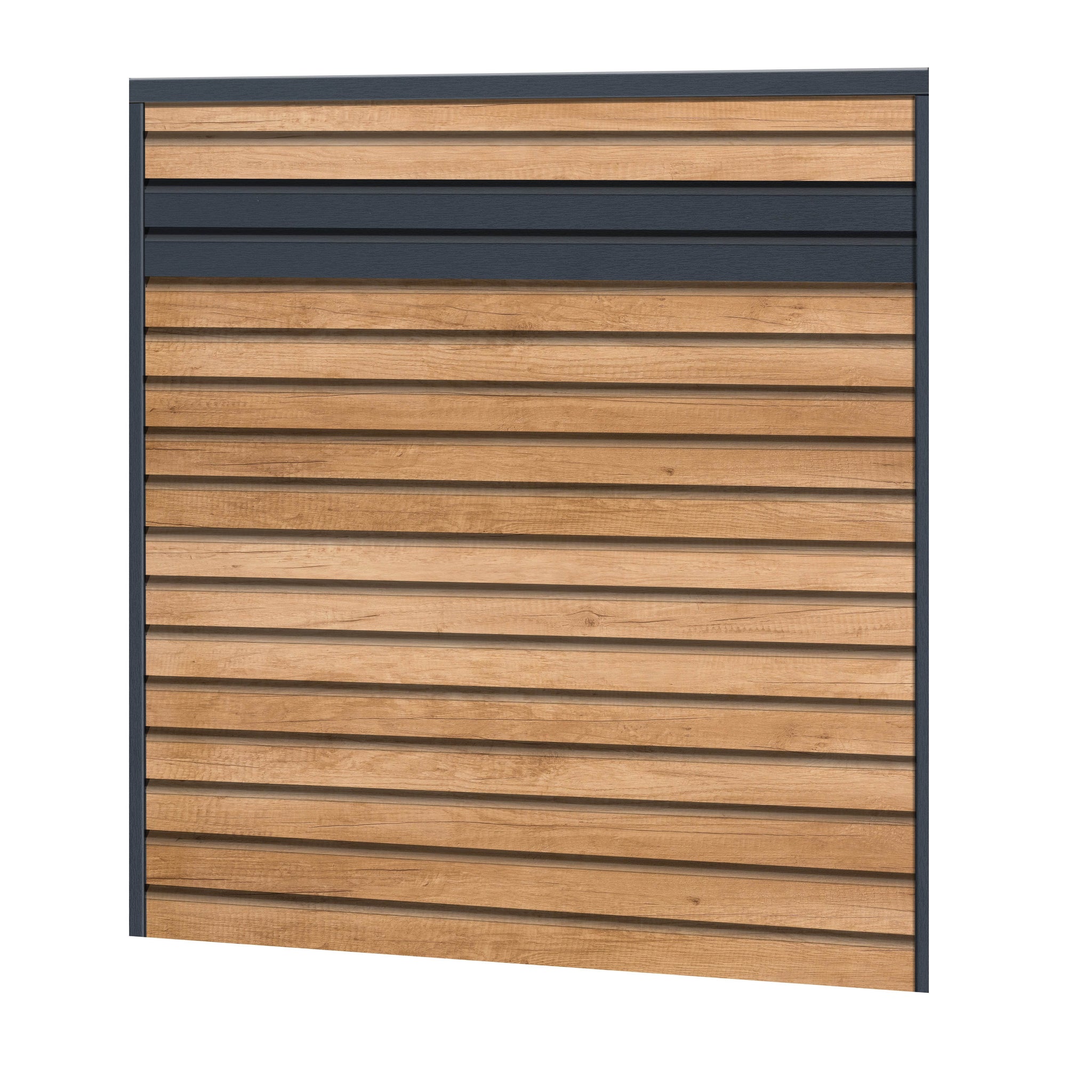 Rhombus Sichtschutzzaun Kunststoff - Desert Oak / Anthrazit Einschub - Zaunstudio