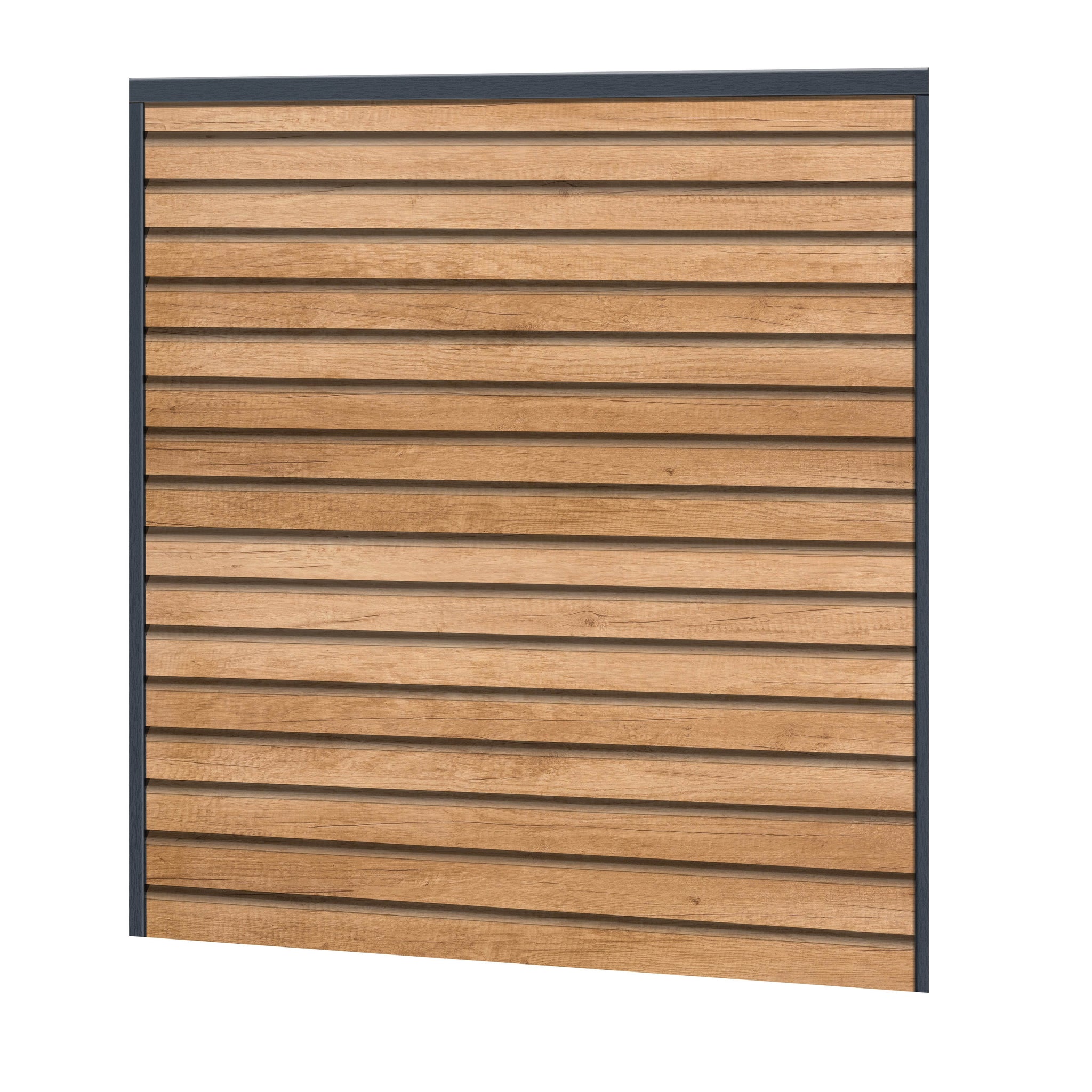 Rhombus Sichtschutzzaun Kunststoff - Desert Oak - Anthrazit Rahmen - Zaunstudio