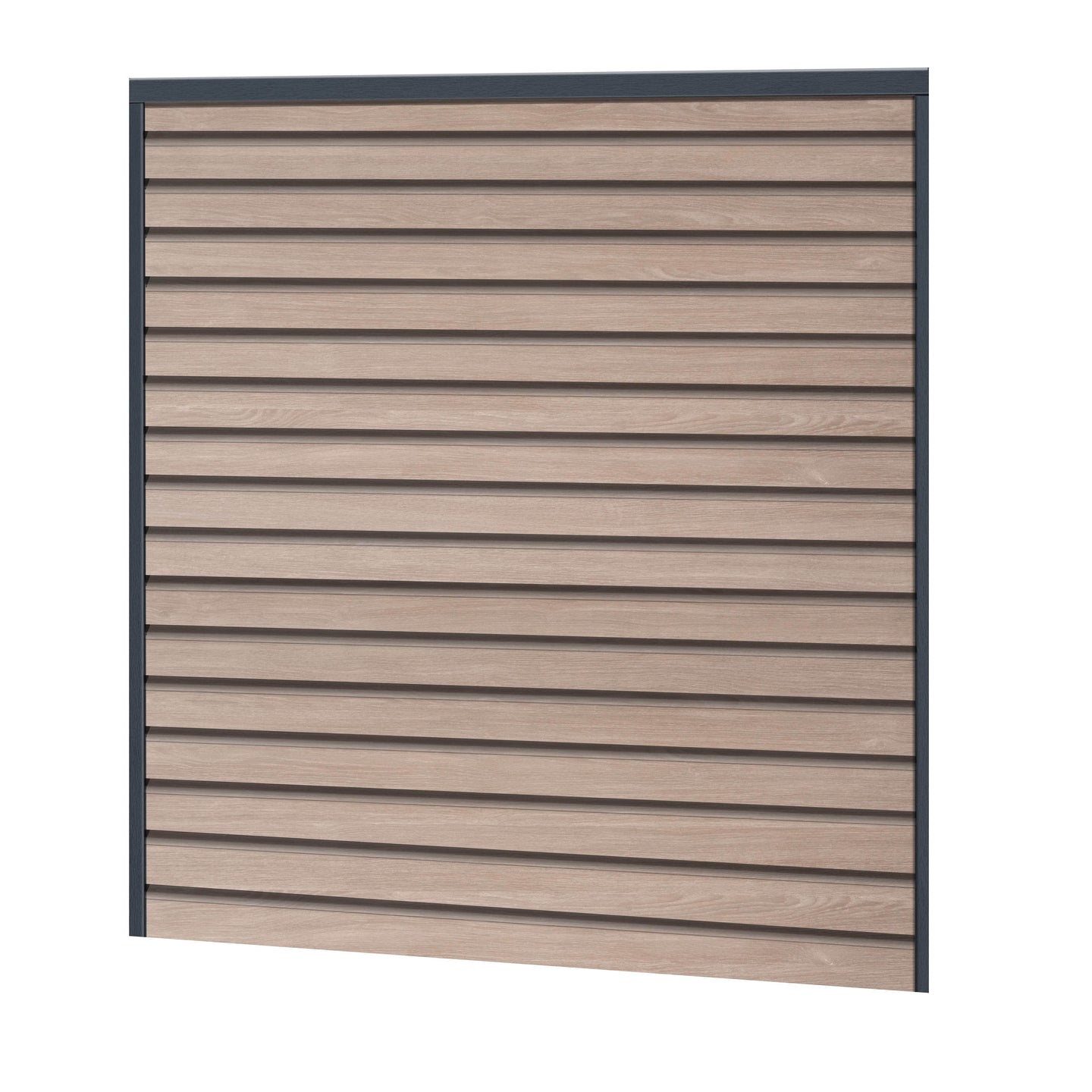 Rhombus Sichtschutzzaun Kunststoff - Sheffield Oak Light Grey - Anthrazit Rahmen - Zaunstudio