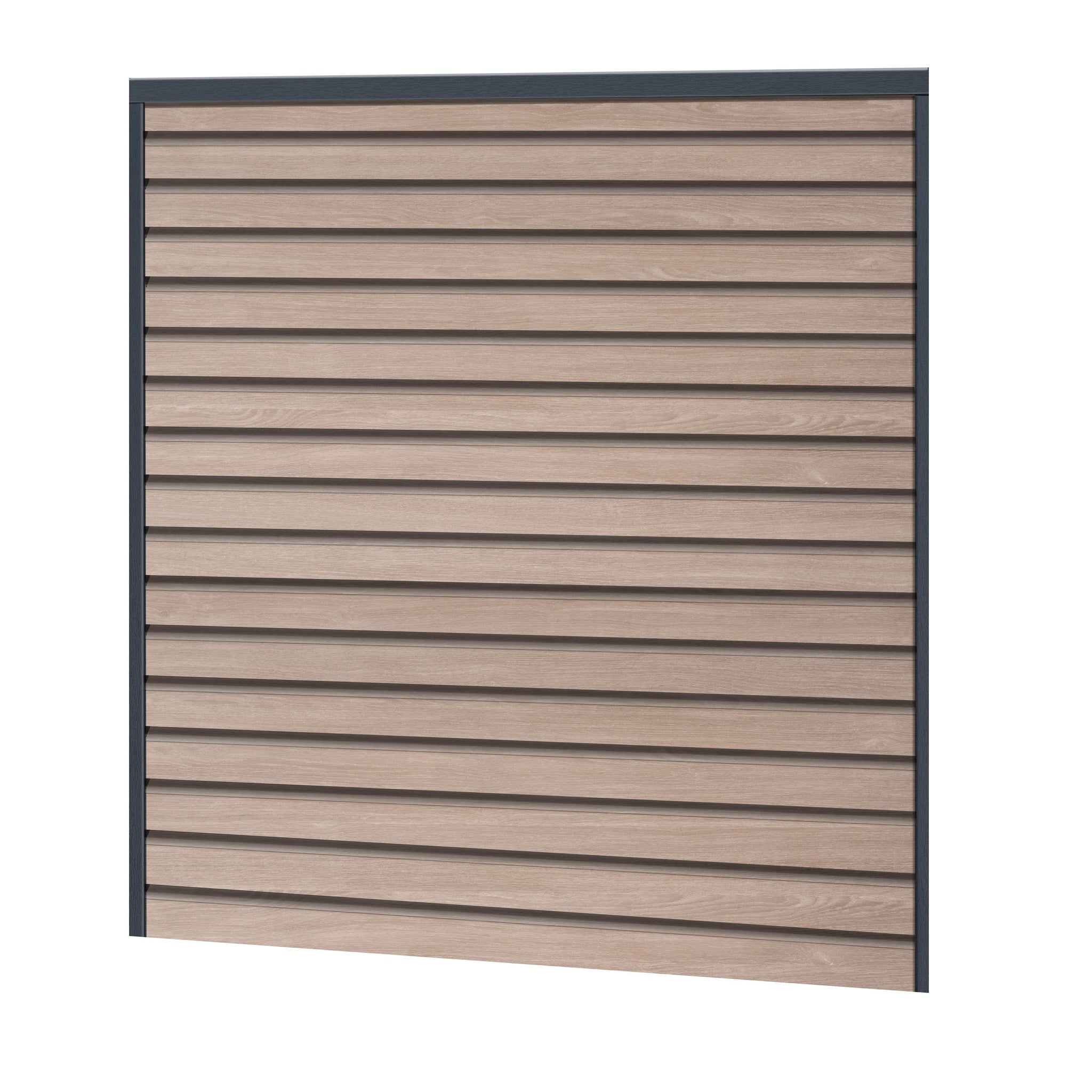 Rhombus Sichtschutzzaun Kunststoff - Sheffield Oak Light Grey - Anthrazit Rahmen - Zaunstudio