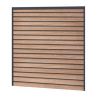 Rhombus Sichtschutzzaun Kunststoff - Coriander Oak - Anthrazit Rahmen - Zaunstudio