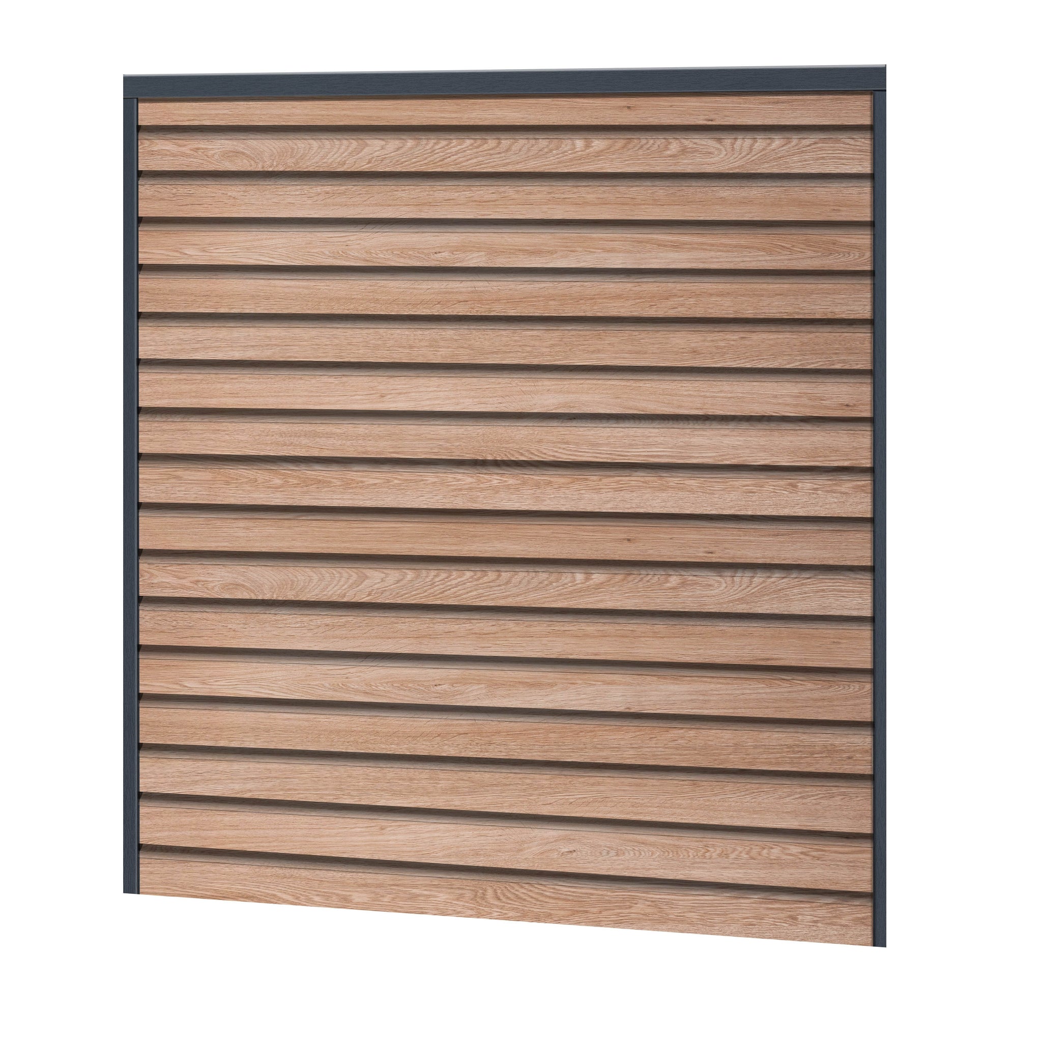 Rhombus Sichtschutzzaun Kunststoff - Coriander Oak - Anthrazit Rahmen - Zaunstudio