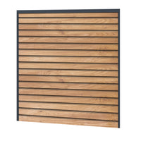 Rhombus Blickdicht Sichtschutzzaun Kunststoff - Irish Oak - Anthrazit Rahmen