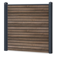 Rhombus Sichtschutzzaun Kunststoff - AnTEAK - Anthrazit Rahmen - Zaunstudio