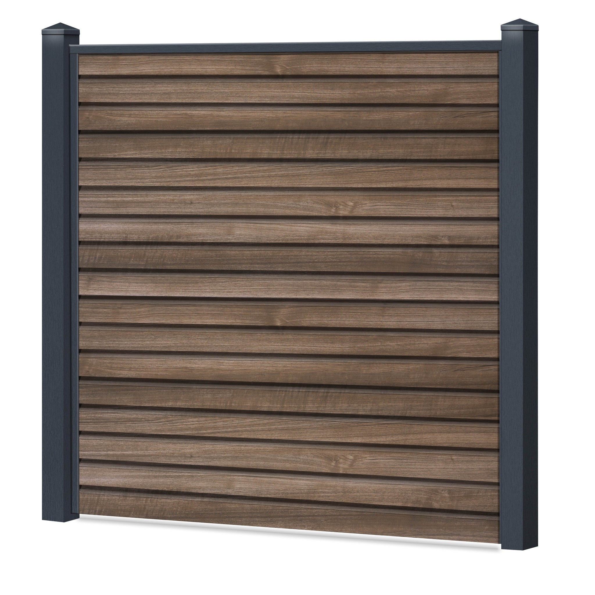 Rhombus Sichtschutzzaun Kunststoff - AnTEAK - Anthrazit Rahmen - Zaunstudio