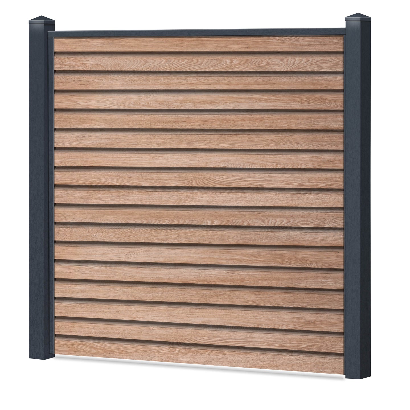 Rhombus Sichtschutzzaun Kunststoff - Coriander Oak - Anthrazit Rahmen - Zaunstudio