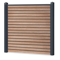 Rhombus Sichtschutzzaun Kunststoff - Coriander Oak - Anthrazit Rahmen - Zaunstudio