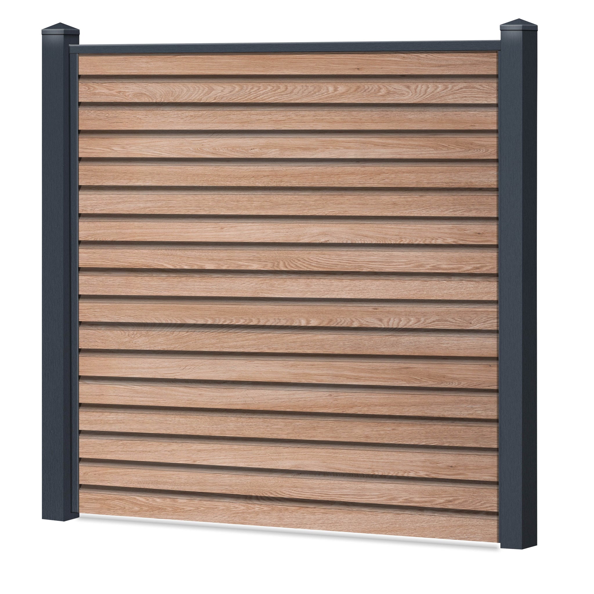 Rhombus Sichtschutzzaun Kunststoff - Coriander Oak - Anthrazit Rahmen - Zaunstudio