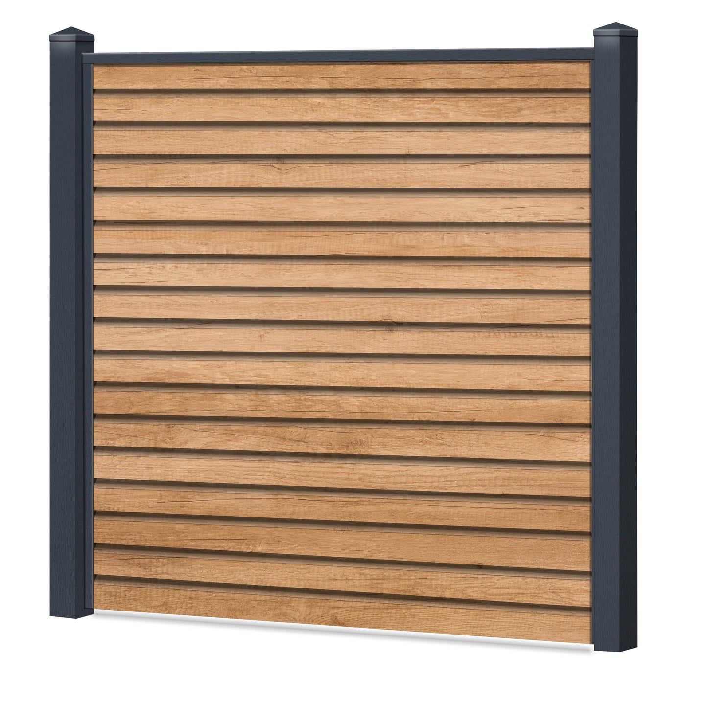 Rhombus Sichtschutzzaun Kunststoff - Desert Oak - Anthrazit Rahmen - Zaunstudio