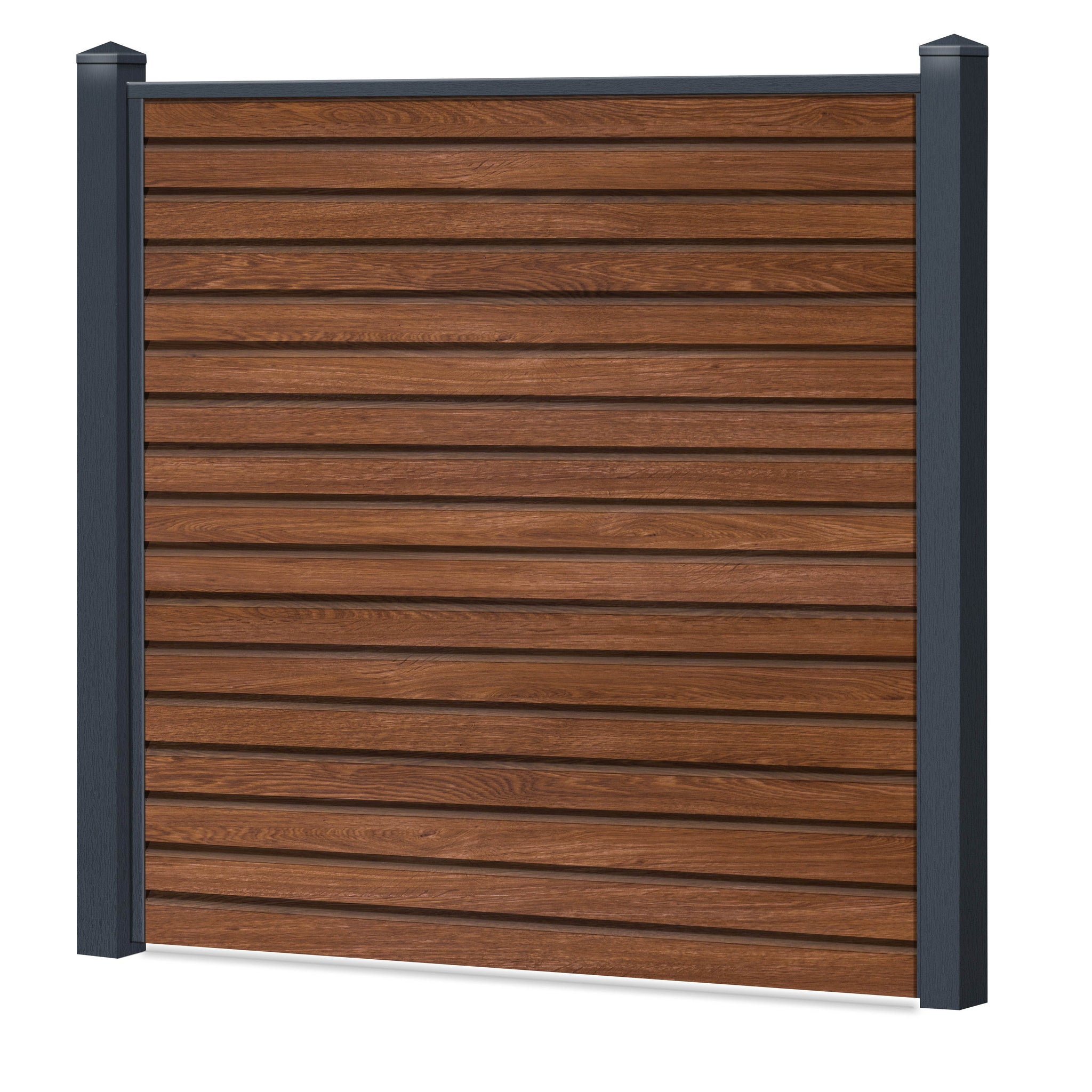 Rhombus Sichtschutzzaun Kunststoff - Honey Oak - Anthrazit Rahmen - Zaunstudio