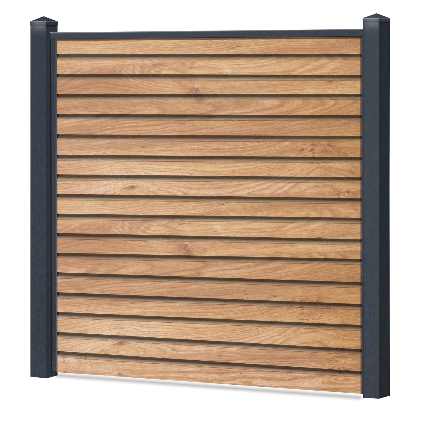 Rhombus Blickdicht Sichtschutzzaun Kunststoff - Irish Oak - Anthrazit Rahmen