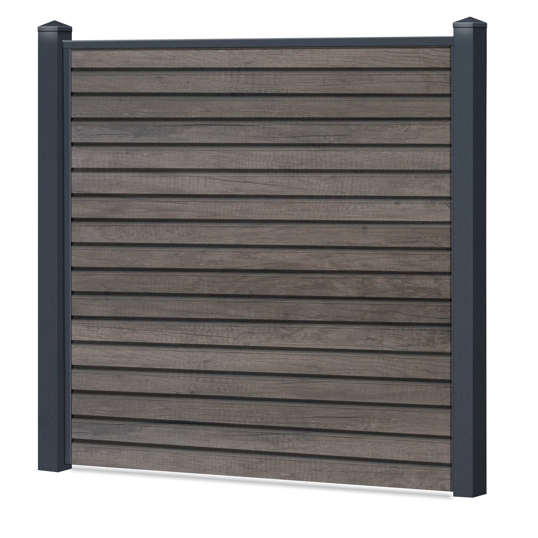 Rhombus Sichtschutzzaun Kunststoff - Monument Oak - Anthrazit Rahmen - Zaunstudio