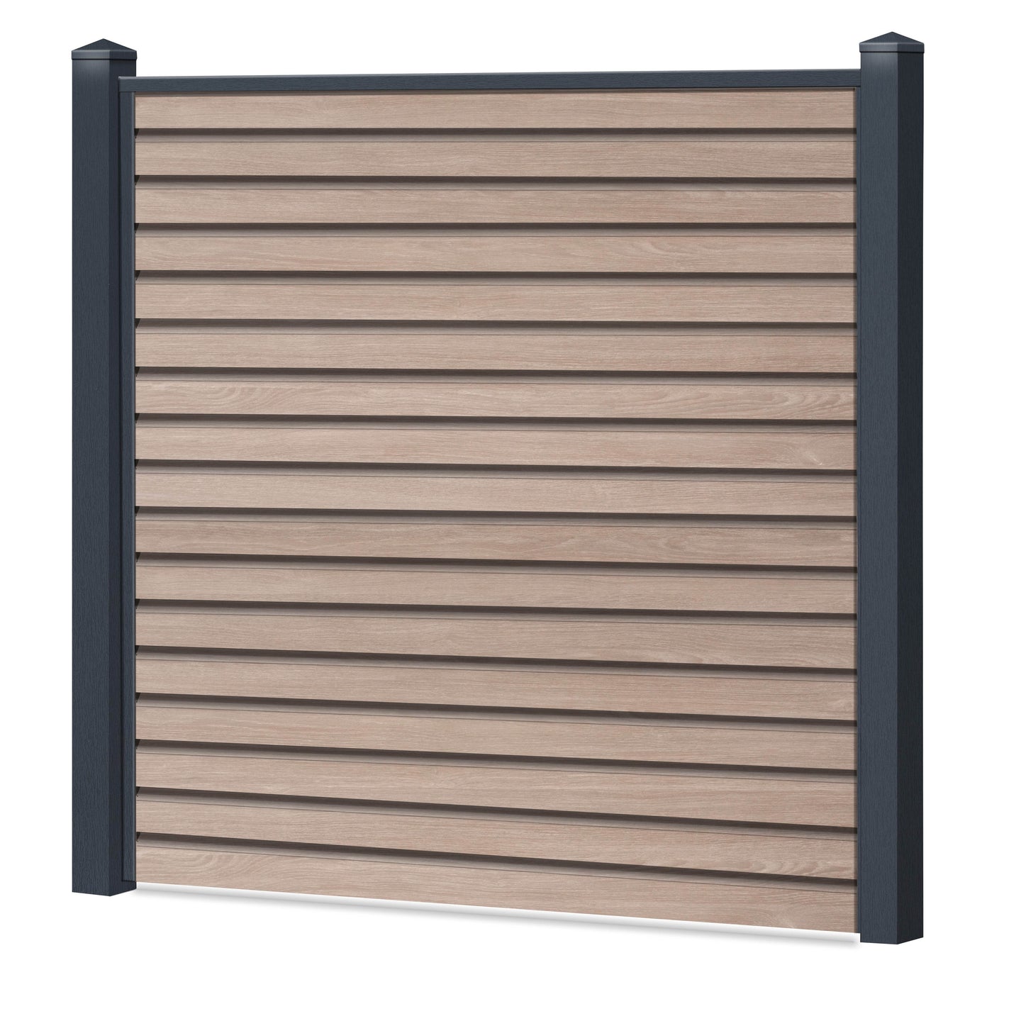 Rhombus Sichtschutzzaun Kunststoff - Sheffield Oak Light Grey - Anthrazit Rahmen - Zaunstudio