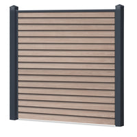 Rhombus Sichtschutzzaun Kunststoff - Sheffield Oak Light Grey - Anthrazit Rahmen - Zaunstudio