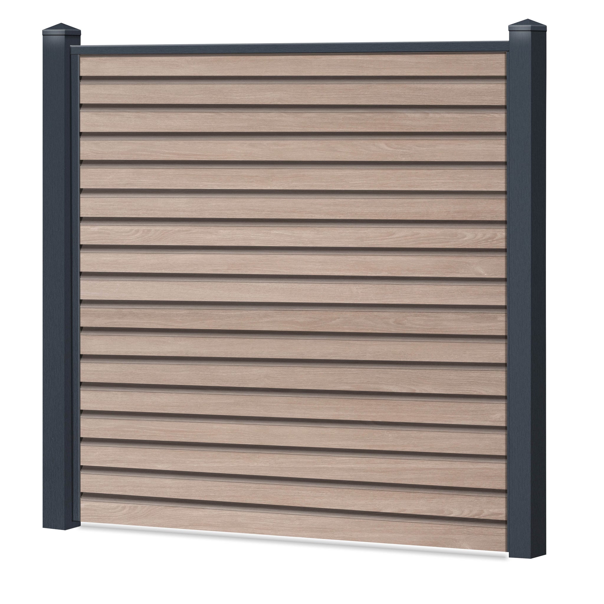 Rhombus Sichtschutzzaun Kunststoff - Sheffield Oak Light Grey - Anthrazit Rahmen - Zaunstudio