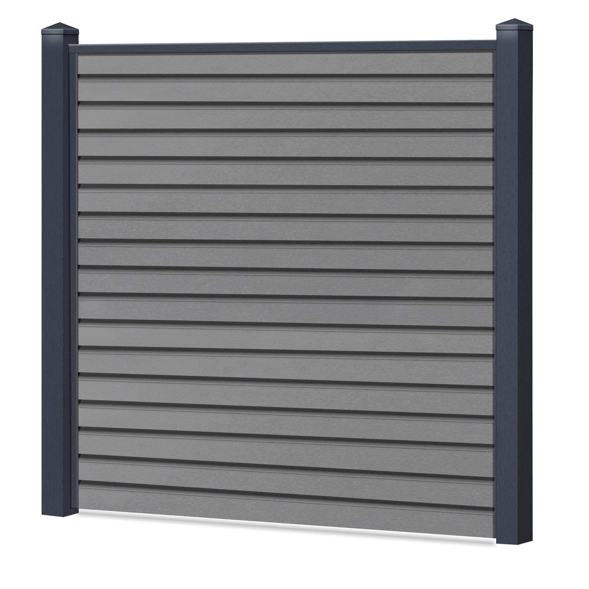 Rhombus Sichtschutzzaun Kunststoff - Silbergrau - Anthrazit Rahmen - Zaunstudio