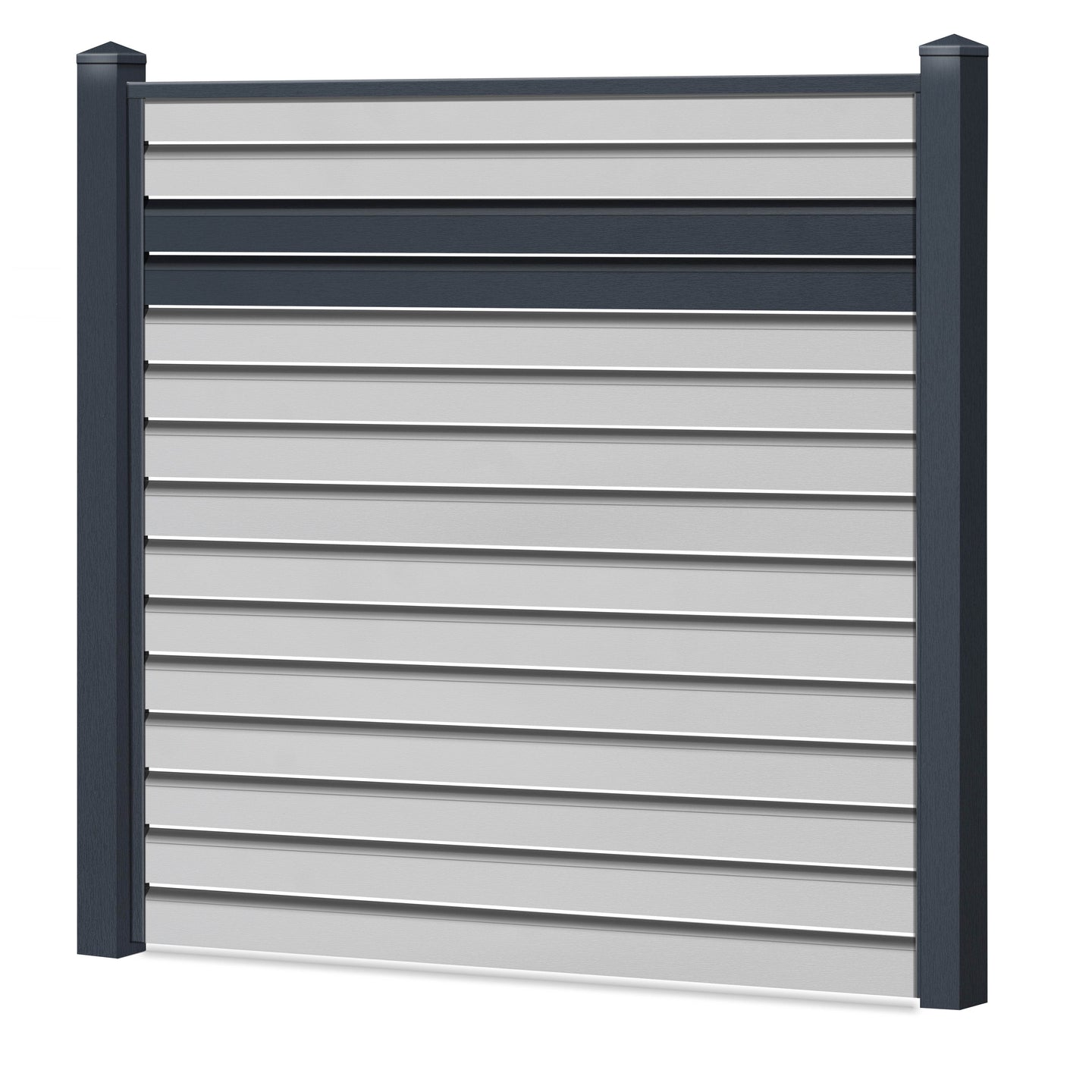 Rhombus Lichtdurchlässig Sichtschutzzaun Kunststoff - Lichtgrau - Anthrazit Einschub - Zaunstudio