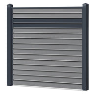 Rhombus Lichtdurchlässig Sichtschutzzaun Kunststoff - Silbergrau - Anthrazit Einschub - Zaunstudio