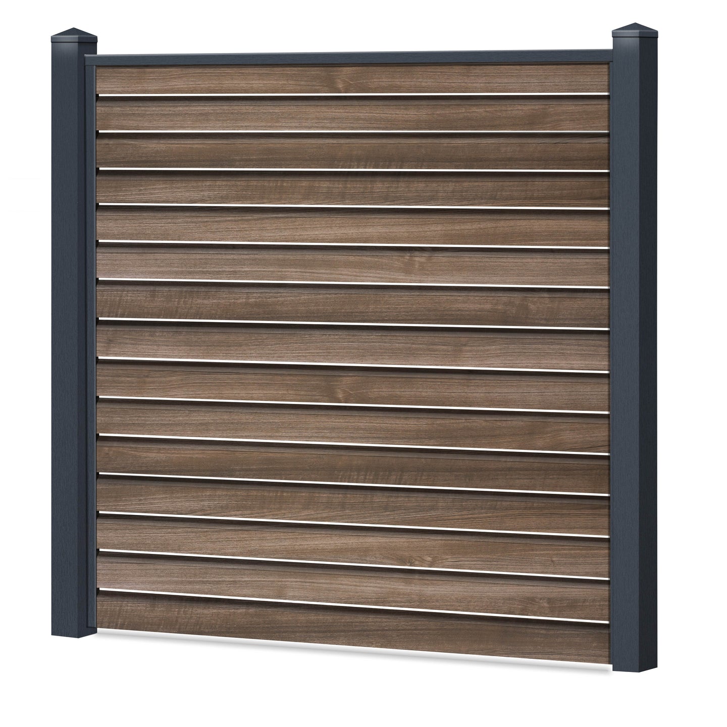 Rhombus Lichtdurchlässig Sichtschutzzaun Kunststoff - AnTEAK - Anthrazit Rahmen - Zaunstudio