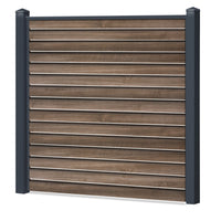 Rhombus Lichtdurchlässig Sichtschutzzaun Kunststoff - AnTEAK - Anthrazit Rahmen - Zaunstudio