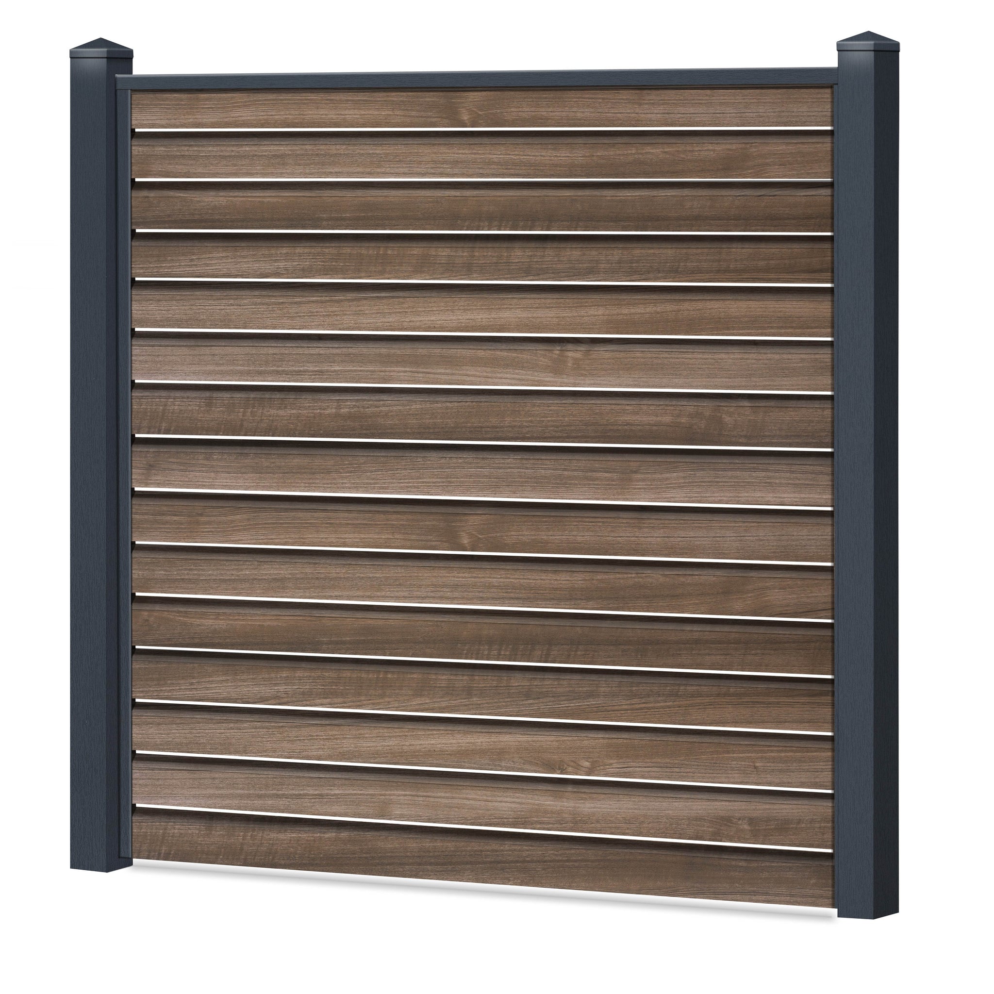 Rhombus Lichtdurchlässig Sichtschutzzaun Kunststoff - AnTEAK - Anthrazit Rahmen - Zaunstudio