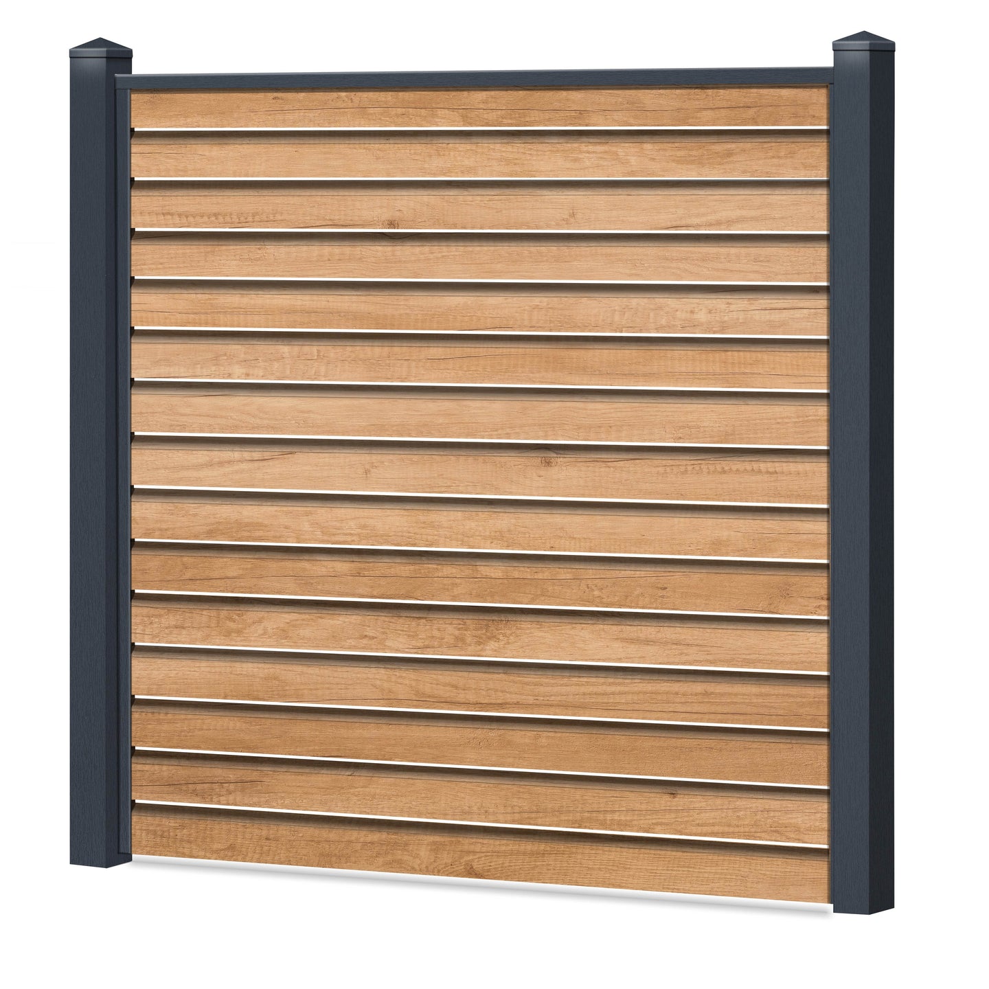 Rhombus Lichtdurchlässig Sichtschutzzaun Kunststoff - Desert Oak - Anthrazit Rahmen - Zaunstudio