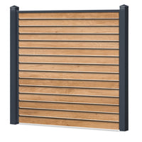 Rhombus Lichtdurchlässig Sichtschutzzaun Kunststoff - Desert Oak - Anthrazit Rahmen - Zaunstudio