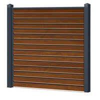 Rhombus Lichtdurchlässig Sichtschutzzaun Kunststoff - Golden Oak - Anthrazit Rahmen - Zaunstudio