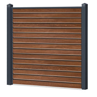 Rhombus Lichtdurchlässig Sichtschutzzaun Kunststoff - Honey Oak - Anthrazit Rahmen - Zaunstudio