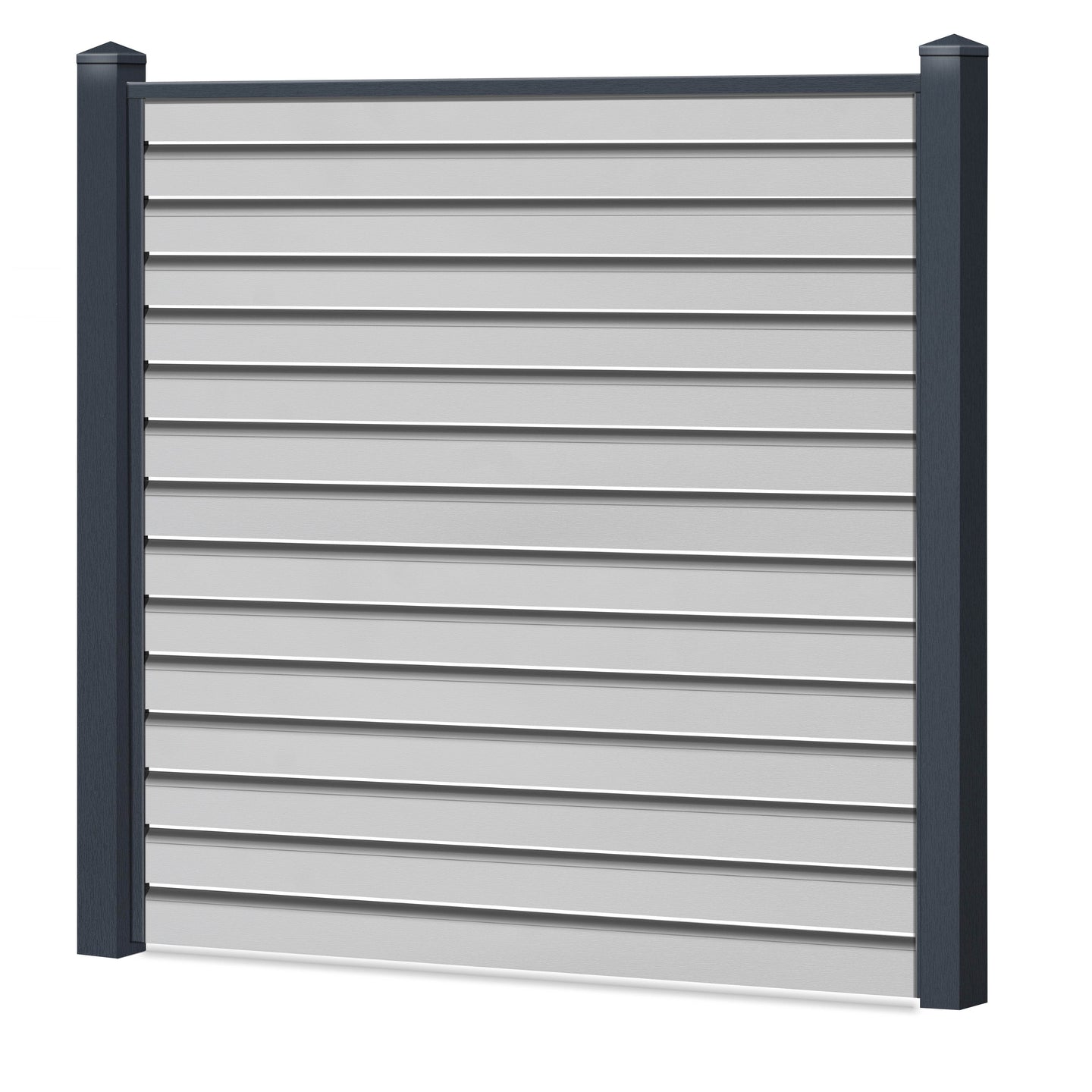 Rhombus Lichtdurchlässig Sichtschutzzaun Kunststoff - Lichtgrau - Anthrazit Rahmen - Zaunstudio