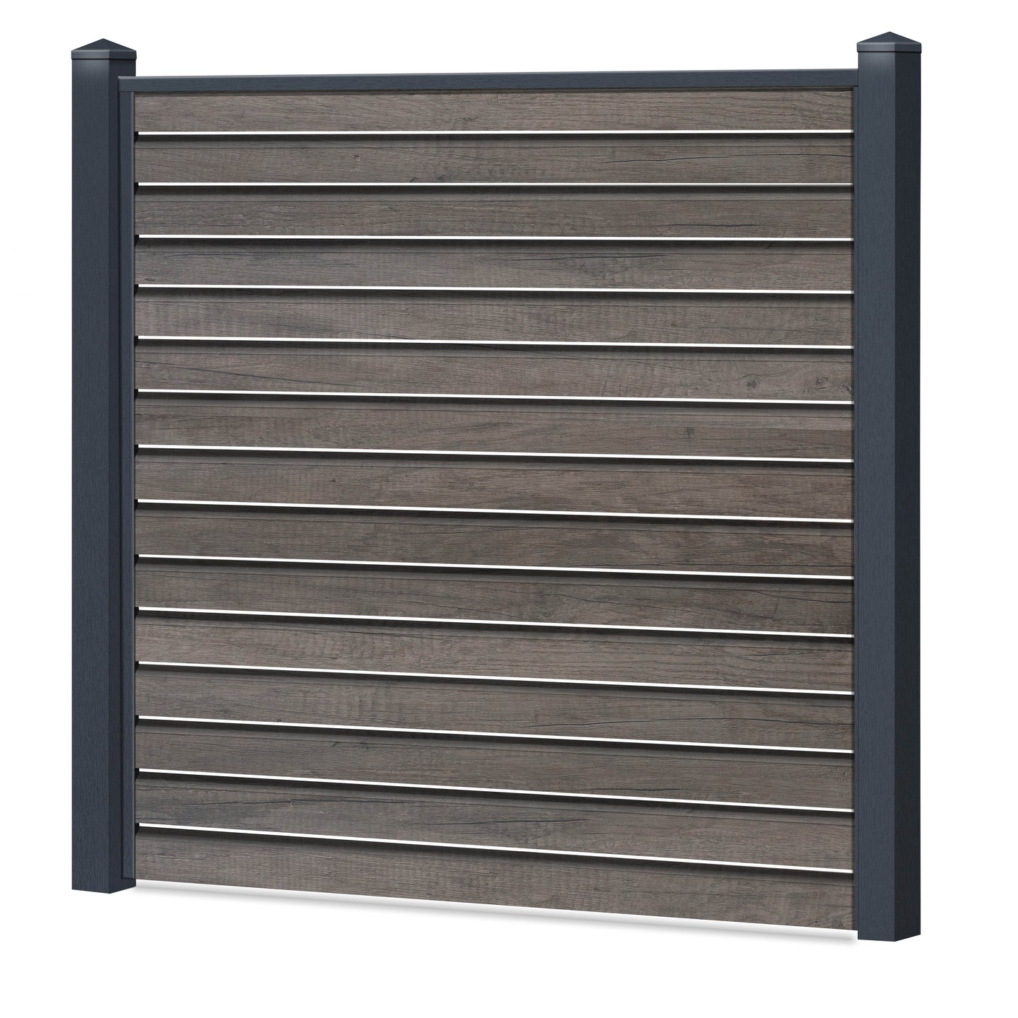 Rhombus Lichtdurchlässig Sichtschutzzaun Kunststoff - Monument Oak - Anthrazit Rahmen - Zaunstudio