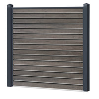 Rhombus Lichtdurchlässig Sichtschutzzaun Kunststoff - Monument Oak - Anthrazit Rahmen - Zaunstudio