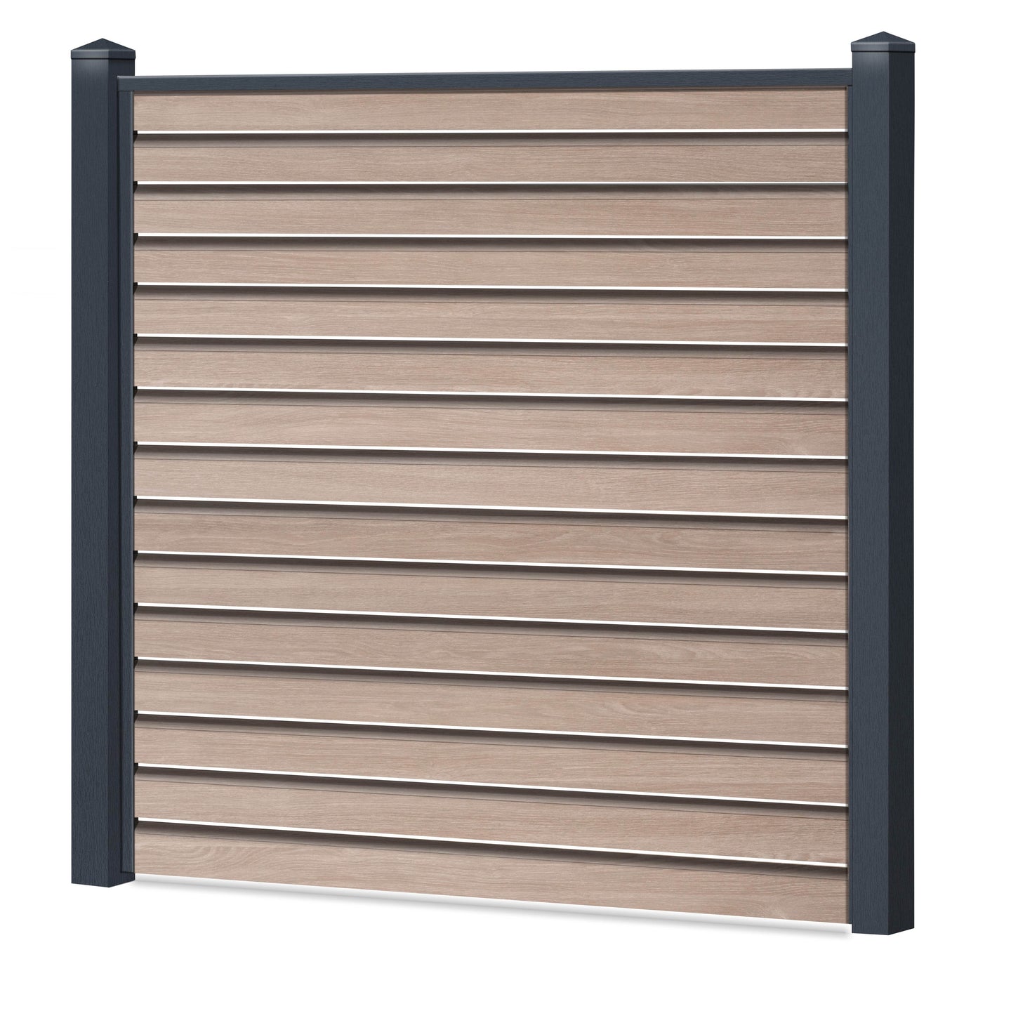 Rhombus Lichtdurchlässig Sichtschutzzaun Kunststoff - Sheffield Oak light - Anthrazit Rahmen - Zaunstudio