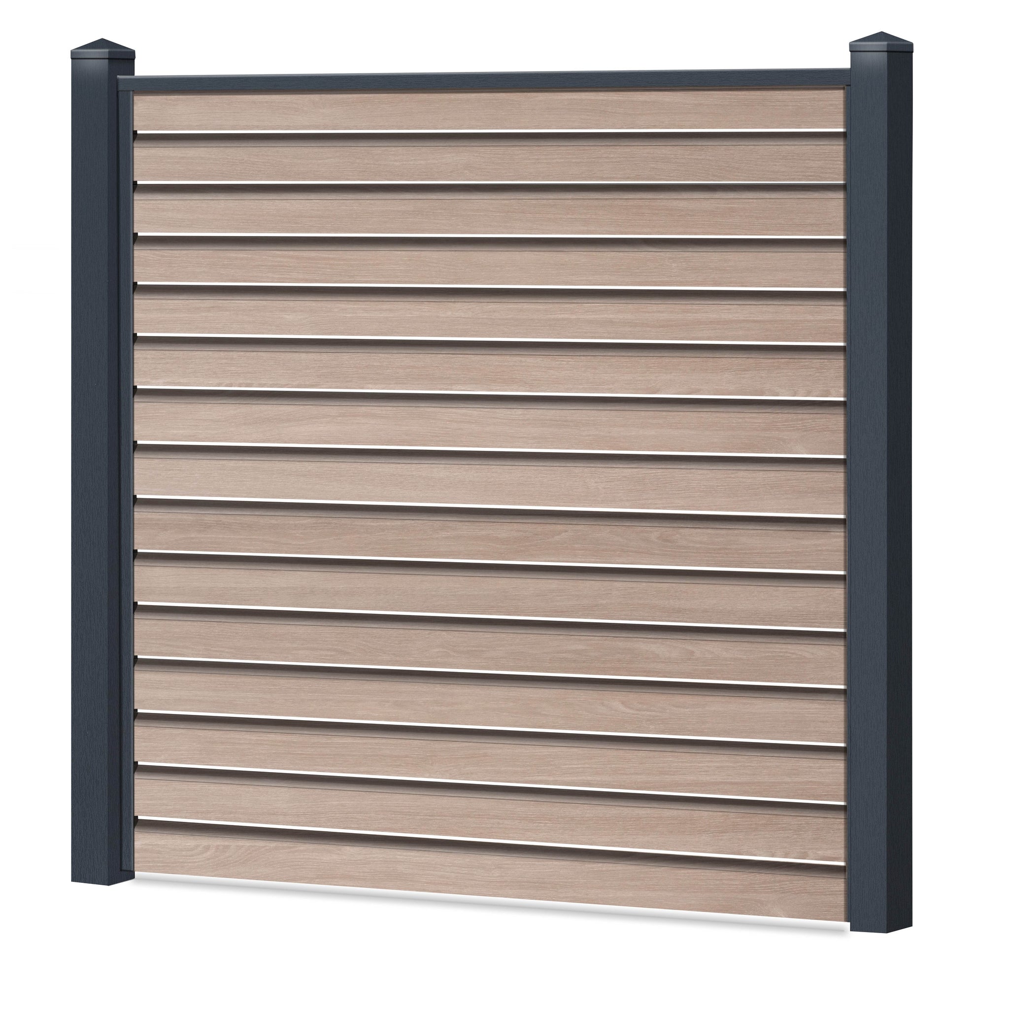 Rhombus Lichtdurchlässig Sichtschutzzaun Kunststoff - Sheffield Oak light - Anthrazit Rahmen - Zaunstudio