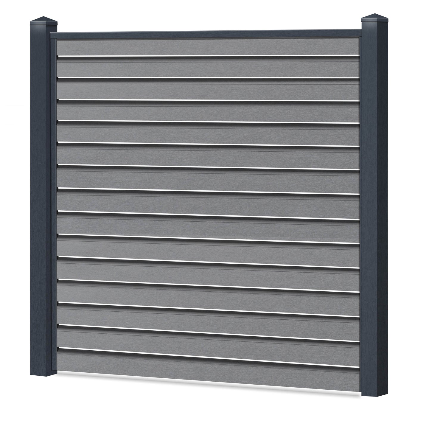 Rhombus Lichtdurchlässig Sichtschutzzaun Kunststoff - Silbergrau - Anthrazit Rahmen - Zaunstudio