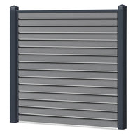 Rhombus Lichtdurchlässig Sichtschutzzaun Kunststoff - Silbergrau - Anthrazit Rahmen - Zaunstudio