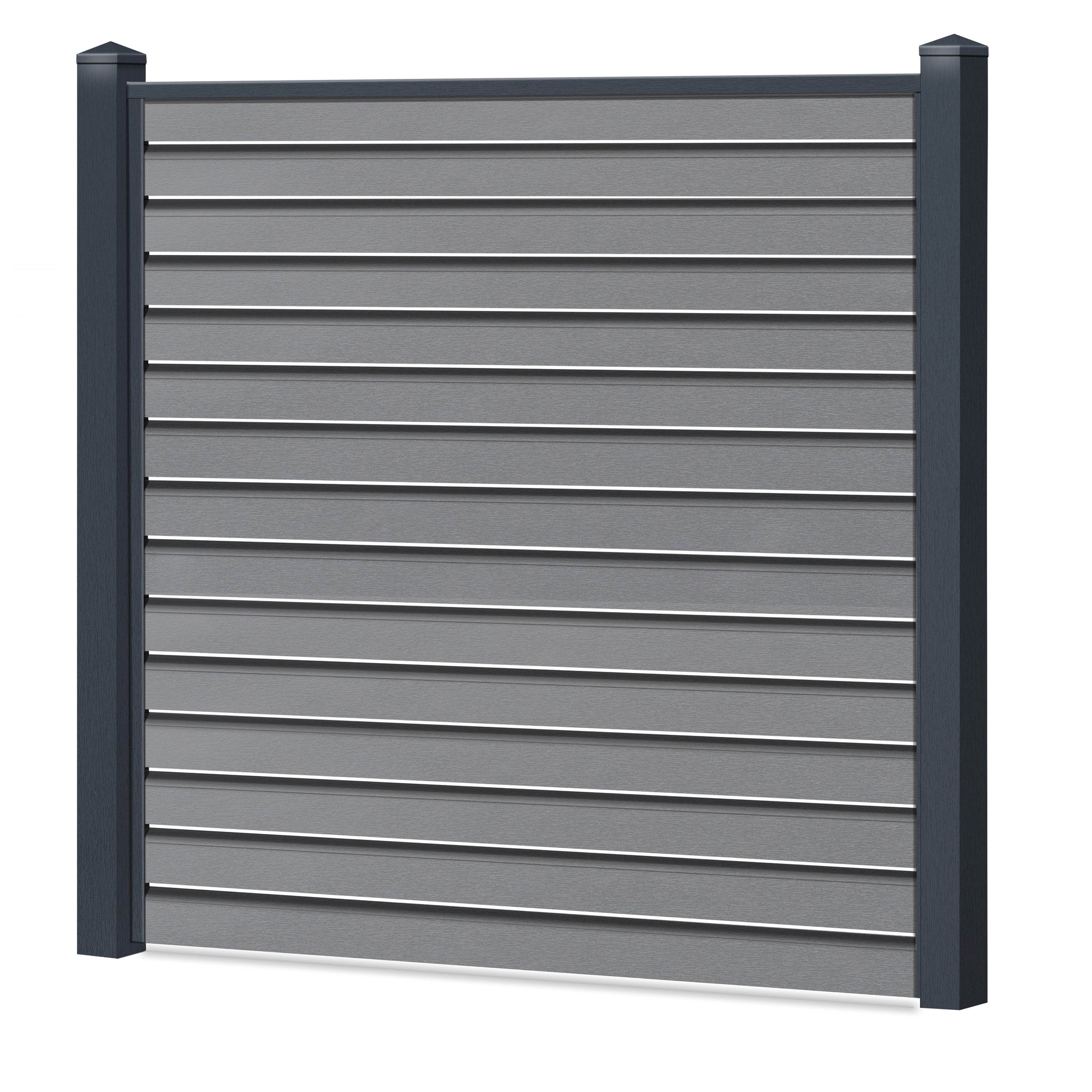 Rhombus Lichtdurchlässig Sichtschutzzaun Kunststoff - Silbergrau - Anthrazit Rahmen - Zaunstudio