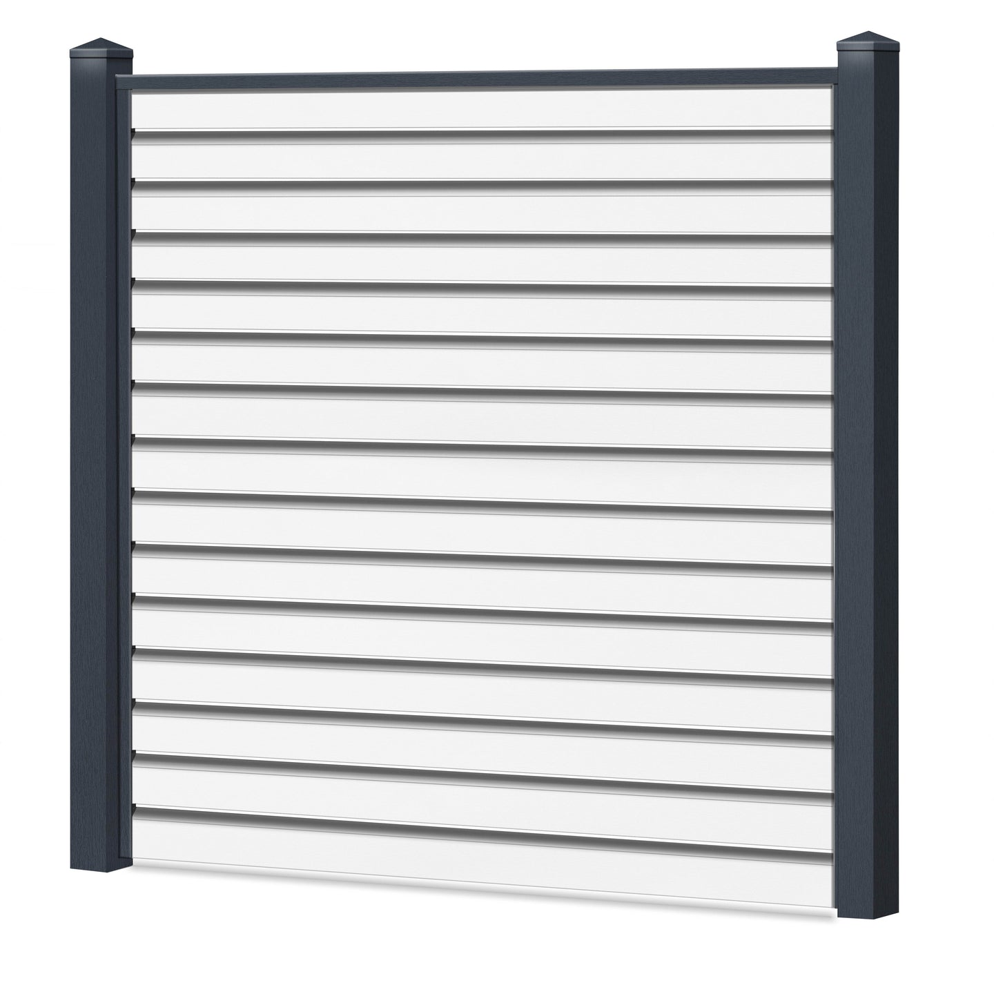 Rhombus Lichtdurchlässig Sichtschutzzaun Kunststoff - Weiß - Anthrazit Rahmen - Zaunstudio