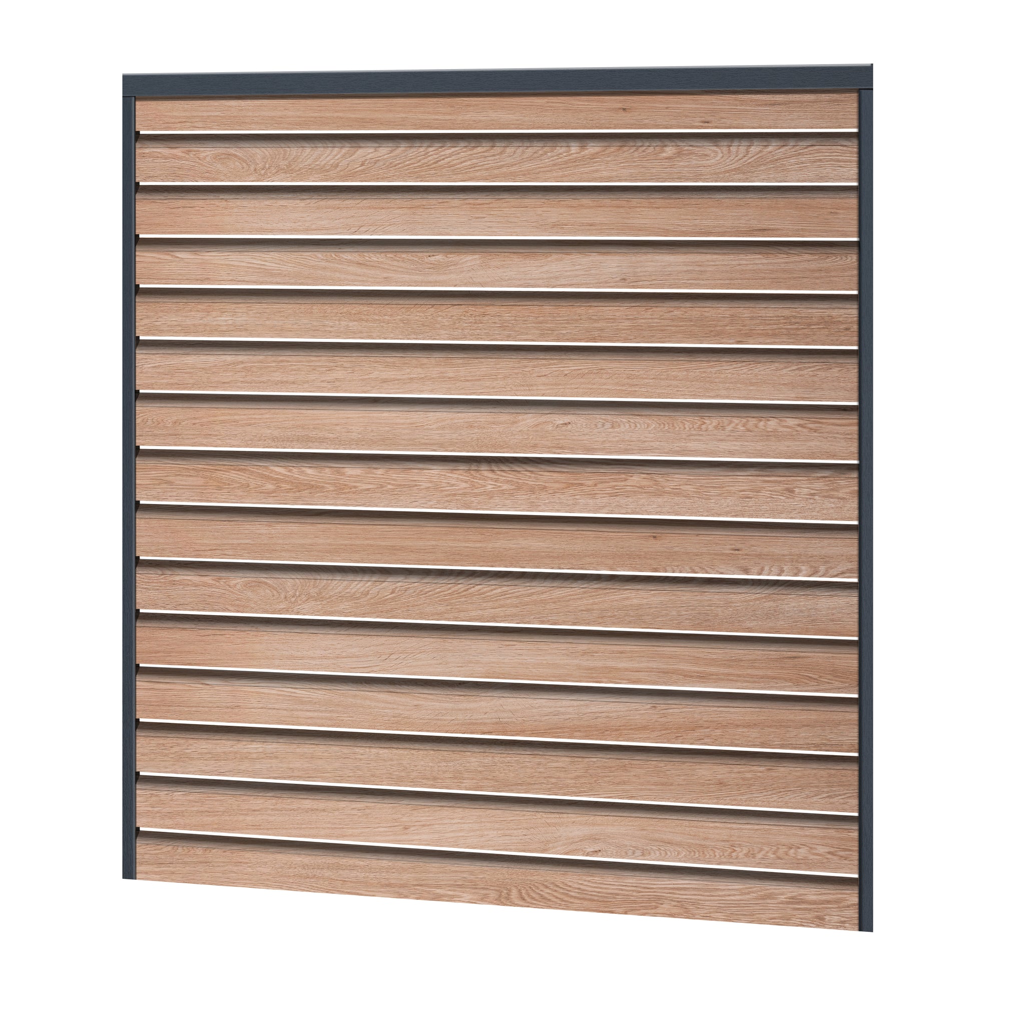 Rhombus Lichtdurchlässig Sichtschutzzaun Kunststoff - Coriander Oak - Anthrazit Rahmen