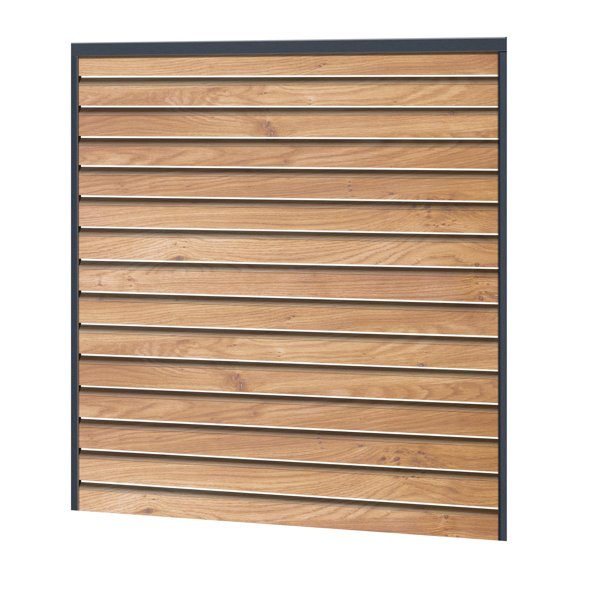 Rhombus Lichtdurchlässig Sichtschutzzaun Kunststoff - Irish Oak - Anthrazit Rahmen