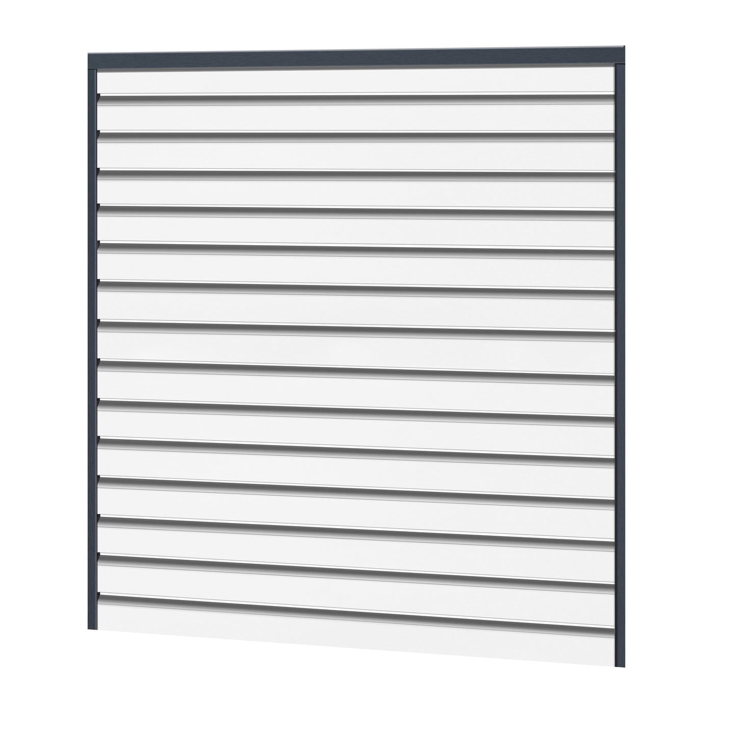 Rhombus Lichtdurchlässig Sichtschutzzaun Kunststoff - Weiß - Anthrazit Rahmen - Zaunstudio