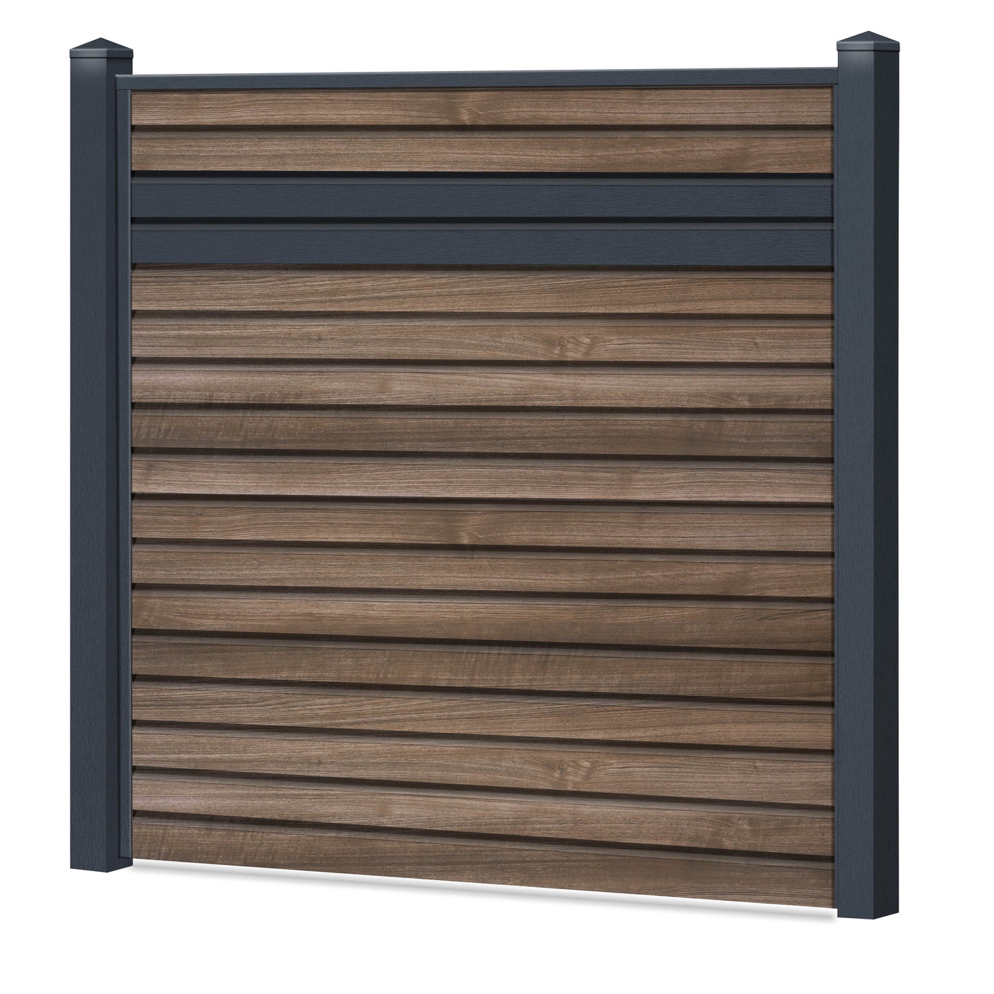 Rhombus Sichtschutzzaun Kunststoff - AnTeak / Anthrazit Einschub - Zaunstudio