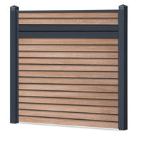 Rhombus Sichtschutzzaun Kunststoff - Coriander Oak / Anthrazit Einschub - Zaunstudio